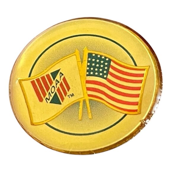 MOAA Military Officers Association Epoxy Lapel Pin Vintage Flag 1” Badge Pin - Picture 2 of 3